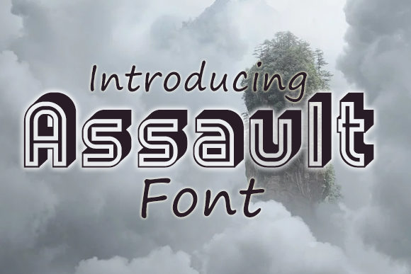 Assault: A Bold 3D Retro Display Font for Editorial Impact