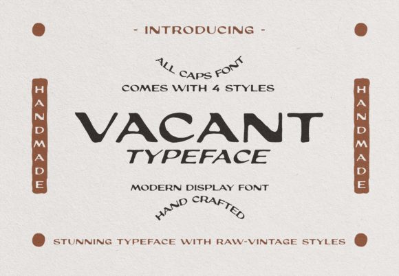 Vacant: A Vintage Display Font for Crafters and Product Creators